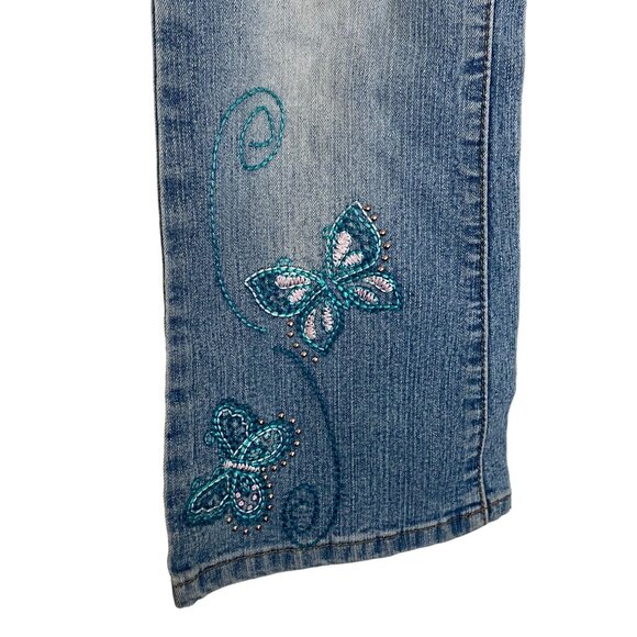 Sonoma Girls Embroidered Butterfly Bootcut Jeans  Size M - Picture 3 of 9
